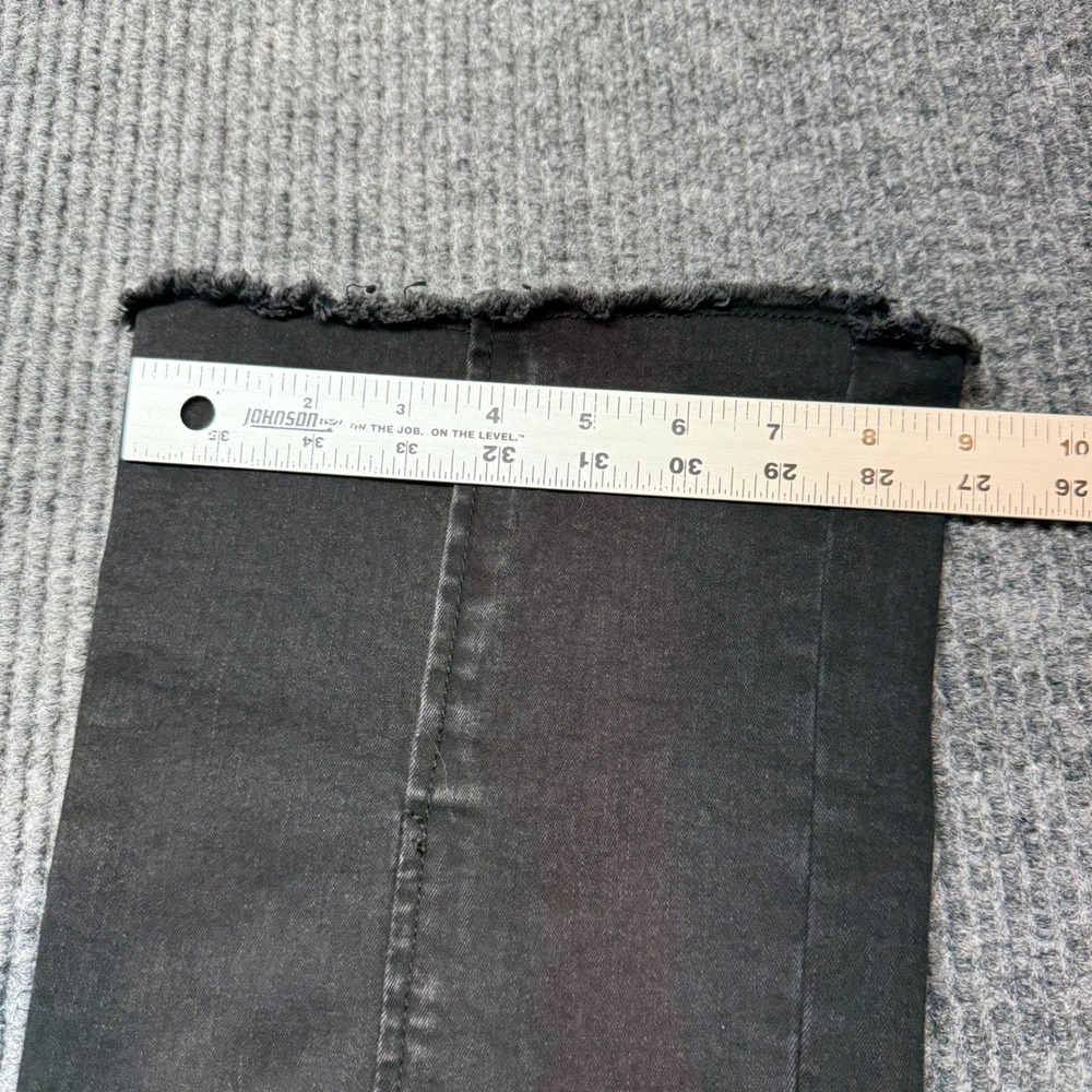 Forever 21 Black Wash Flare Jeans Size 27 High Rise Split Hem Seamed Denim - Picture 6 of 12